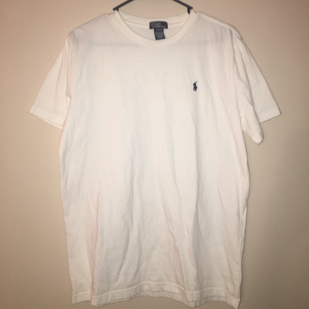 Plain White Polo Tee Ralph Lauren